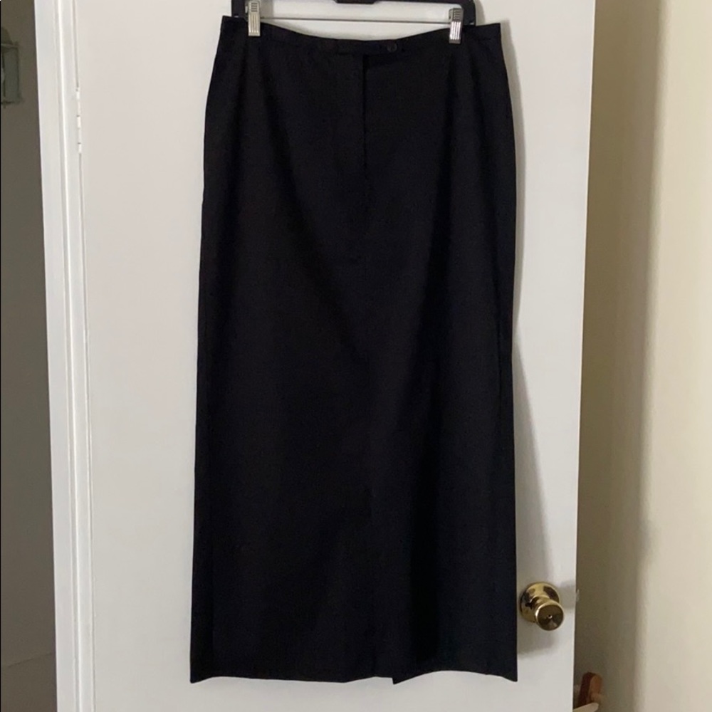 Faconnable Black Long Straight Skirt